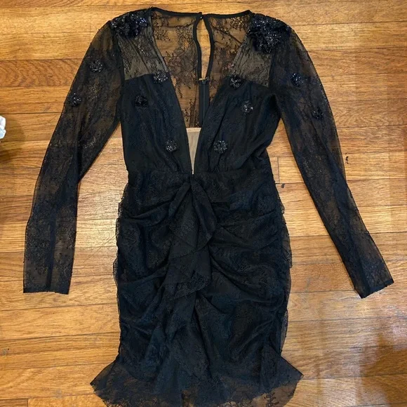 For love and lemons daisy black lace sequin dress NWT size S - Picture 5 of 6